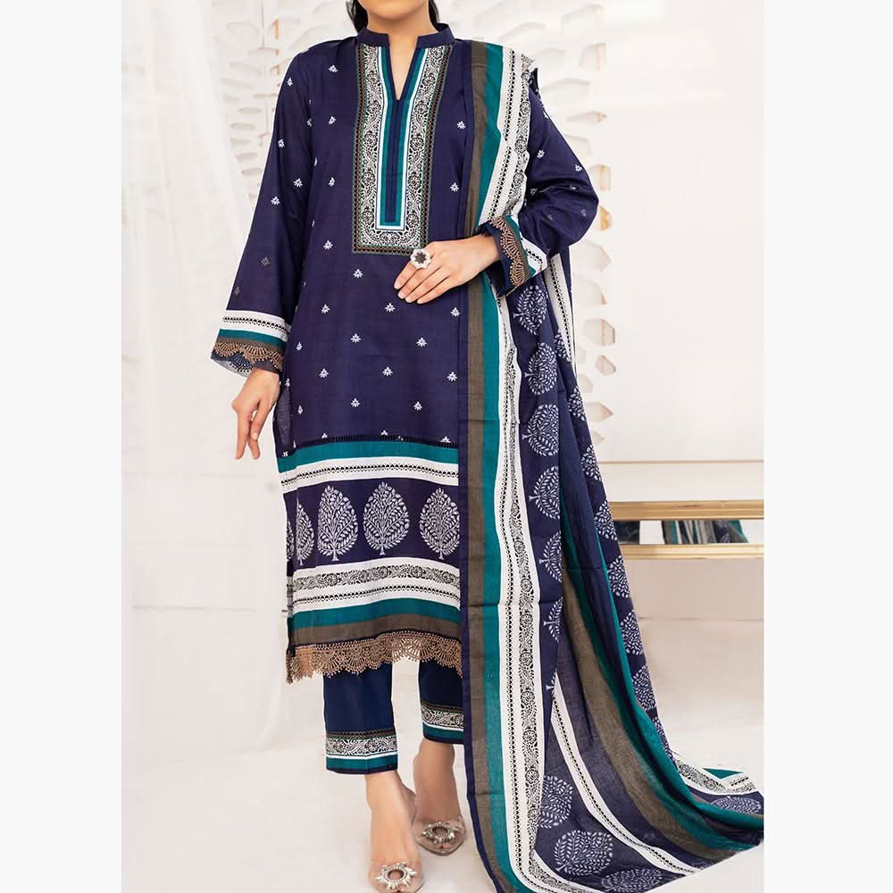 VS Daman Cambric Printed Unstitched 3Pcs Suit V-1, Women, 3Pcs Shalwar Suit, VS Textiles, Chase Value