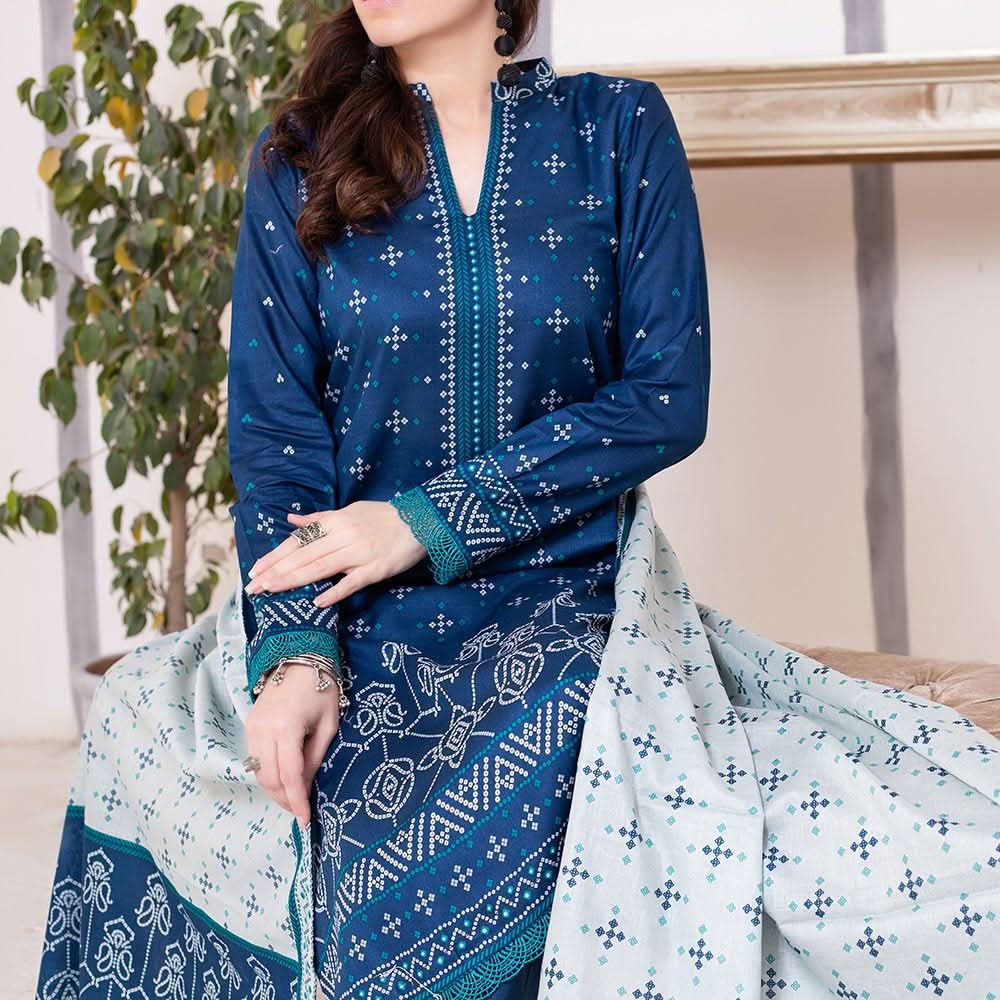 VS Daman Cambric Printed Unstitched 3Pcs Suit V-1, Women, 3Pcs Shalwar Suit, VS Textiles, Chase Value