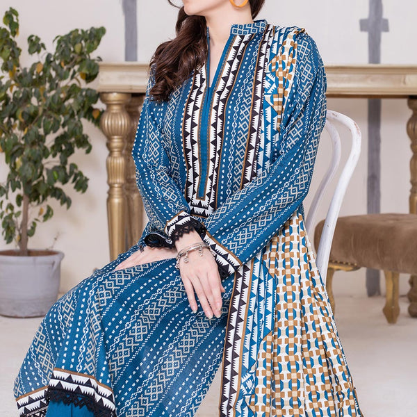VS Daman Cambric Printed Unstitched 3Pcs Suit V-1, Women, 3Pcs Shalwar Suit, VS Textiles, Chase Value