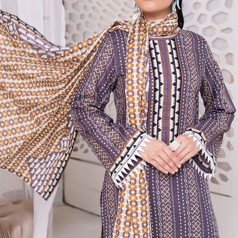 VS Daman Cambric Printed Unstitched 3Pcs Suit V-1, Women, 3Pcs Shalwar Suit, VS Textiles, Chase Value