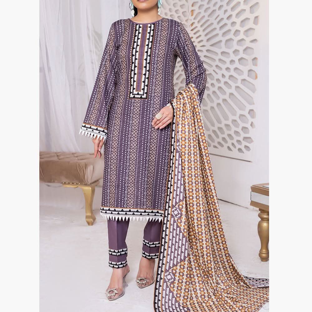 VS Daman Cambric Printed Unstitched 3Pcs Suit V-1, Women, 3Pcs Shalwar Suit, VS Textiles, Chase Value