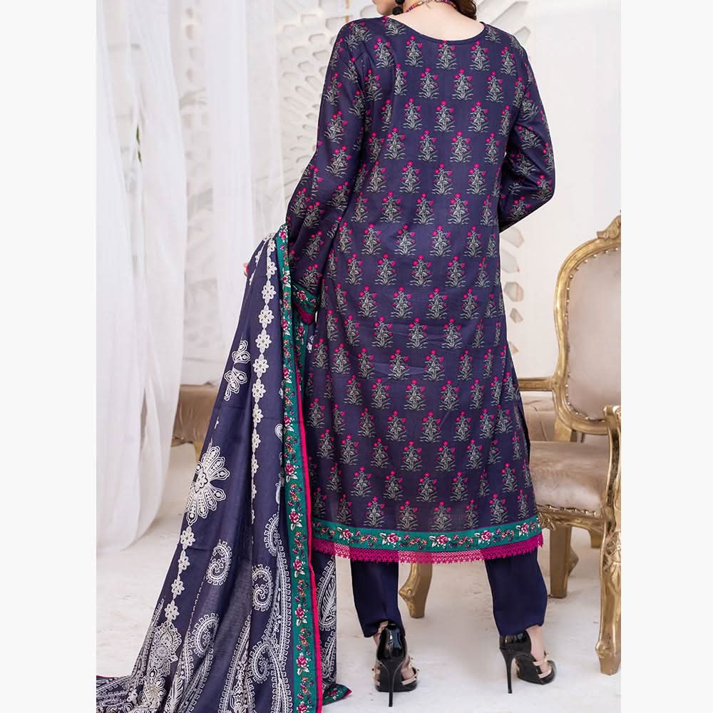 VS Daman Cambric Printed Unstitched 3Pcs Suit V-1, Women, 3Pcs Shalwar Suit, VS Textiles, Chase Value
