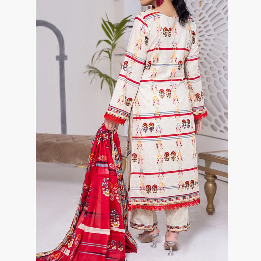 VS Daman Cambric Printed Unstitched 3Pcs Suit V-1, Women, 3Pcs Shalwar Suit, VS Textiles, Chase Value