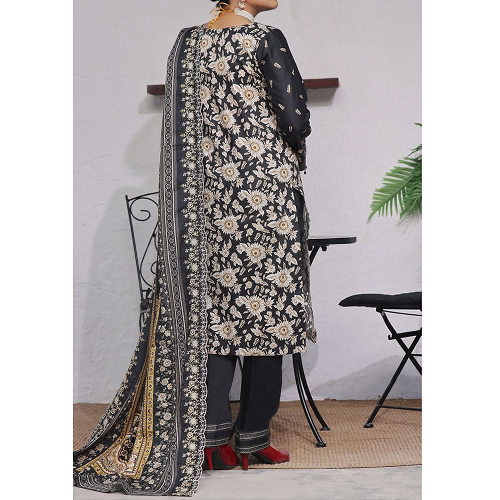 VS-ANMOL Cottel Printed Emboridered Unstitched 3pcs Suit With Emboridered Dupatta - 258, Women, 3Pcs Shalwar Suit, VS Textile, Chase Value