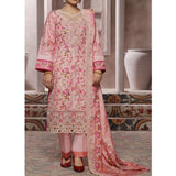 VS-ANMOL Cottel Printed Emboridered Unstitched 3pcs Suit With Emboridered Dupatta - 253, Women, 3Pcs Shalwar Suit, VS Textile, Chase Value