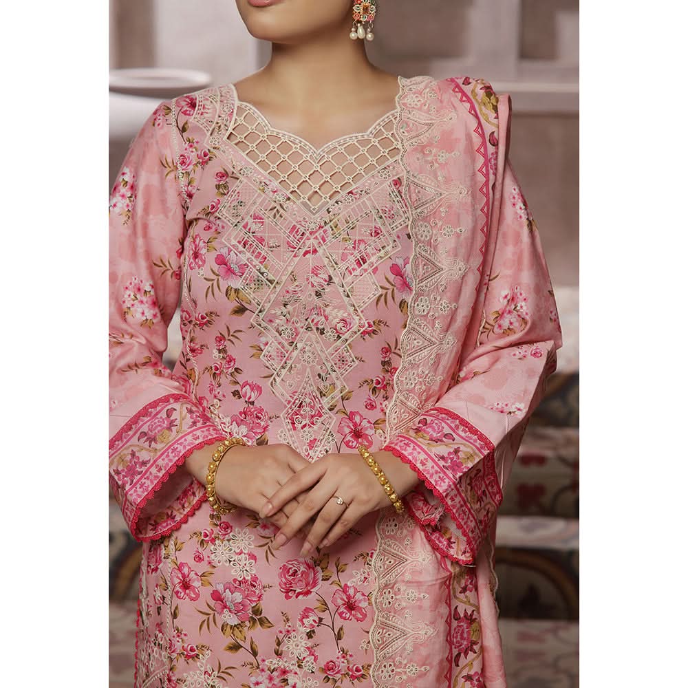 VS-ANMOL Cottel Printed Emboridered Unstitched 3pcs Suit With Emboridered Dupatta - 253, Women, 3Pcs Shalwar Suit, VS Textile, Chase Value