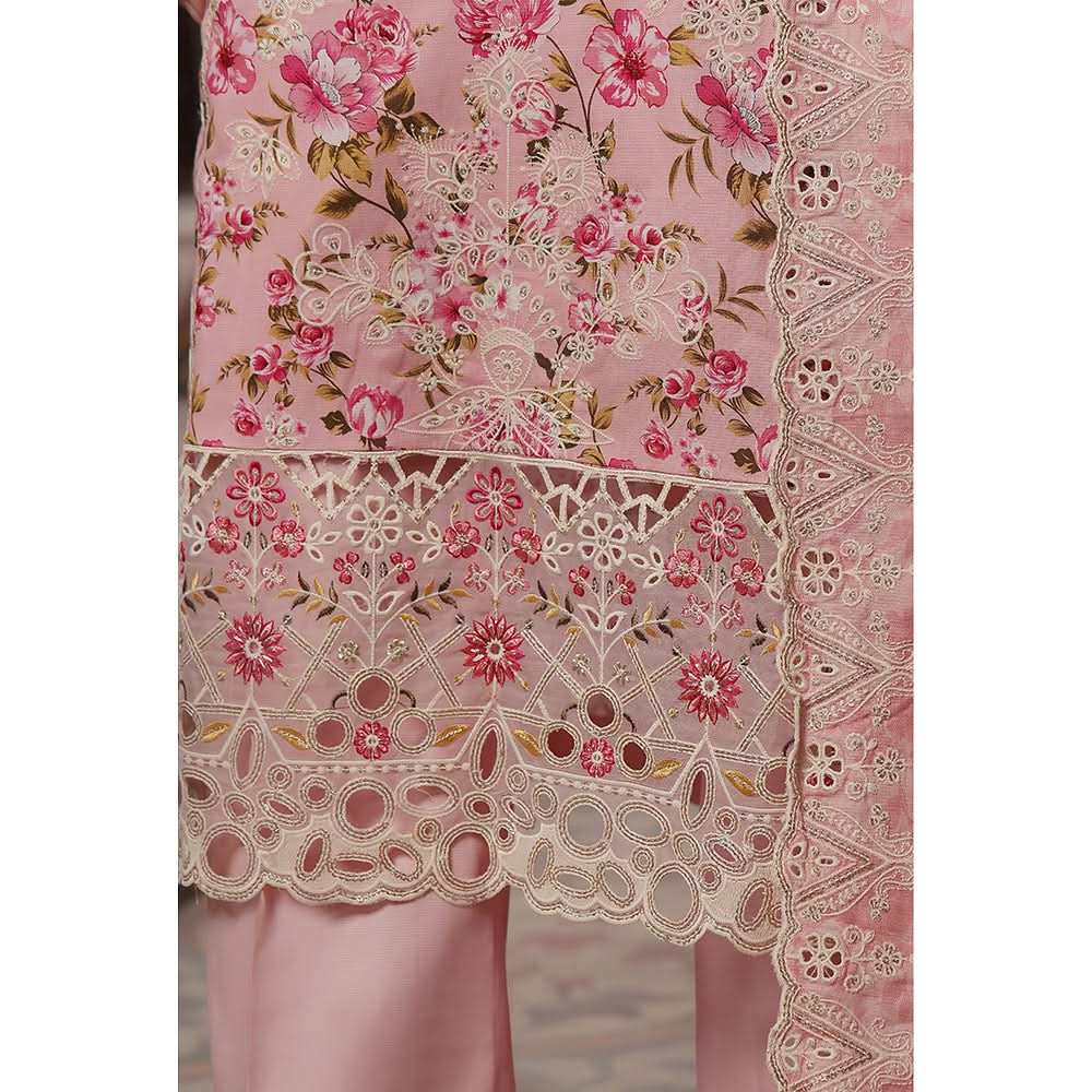 VS-ANMOL Cottel Printed Emboridered Unstitched 3pcs Suit With Emboridered Dupatta - 253, Women, 3Pcs Shalwar Suit, VS Textile, Chase Value