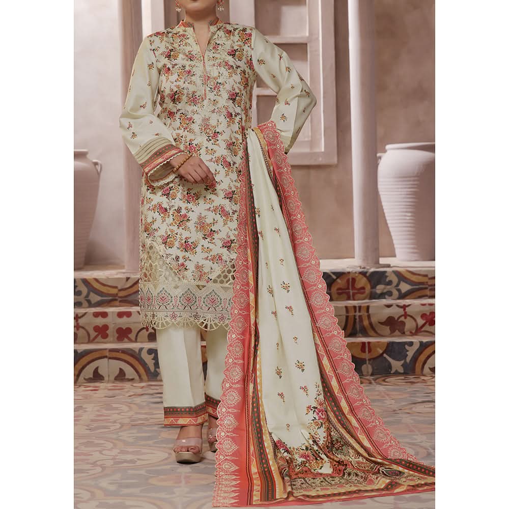 VS-ANMOL Cottle Printed Embroidered Unstitched 3pcs Suit With Embroidered Dupatta - 251, Women, 3Pcs Shalwar Suit, VS Textile, Chase Value