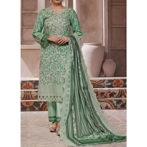 VS-ANMOL Cottle Printed Embroidered Unstitched 3pcs Suit With Embroidered Dupatta - 252