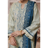 VS-ANMOL Cottel Printed Emboridered Unstitched 3pcs Suit With Emboridered Dupatta - 257, Women, 3Pcs Shalwar Suit, VS Textile, Chase Value