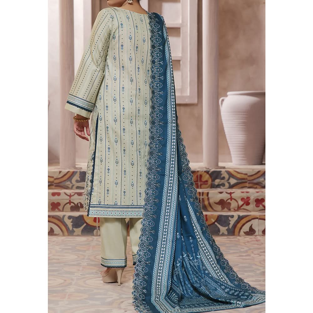VS-ANMOL Cottel Printed Emboridered Unstitched 3pcs Suit With Emboridered Dupatta - 257, Women, 3Pcs Shalwar Suit, VS Textile, Chase Value