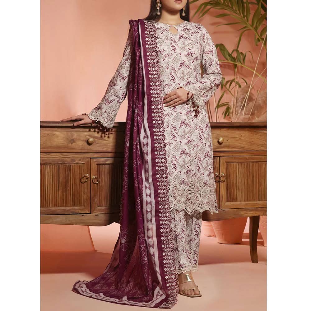 Aiza & Momina Digital Printed Chikankari Embroidered Unstitched 3Pcs Suit - 26, Women, 3Pcs Shalwar Suit, VS Textile, Chase Value