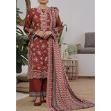 VS-ANMOL Cottel Printed Emboridered Unstitched 3pcs Suit With Emboridered Dupatta - 254, Women, 3Pcs Shalwar Suit, VS Textile, Chase Value