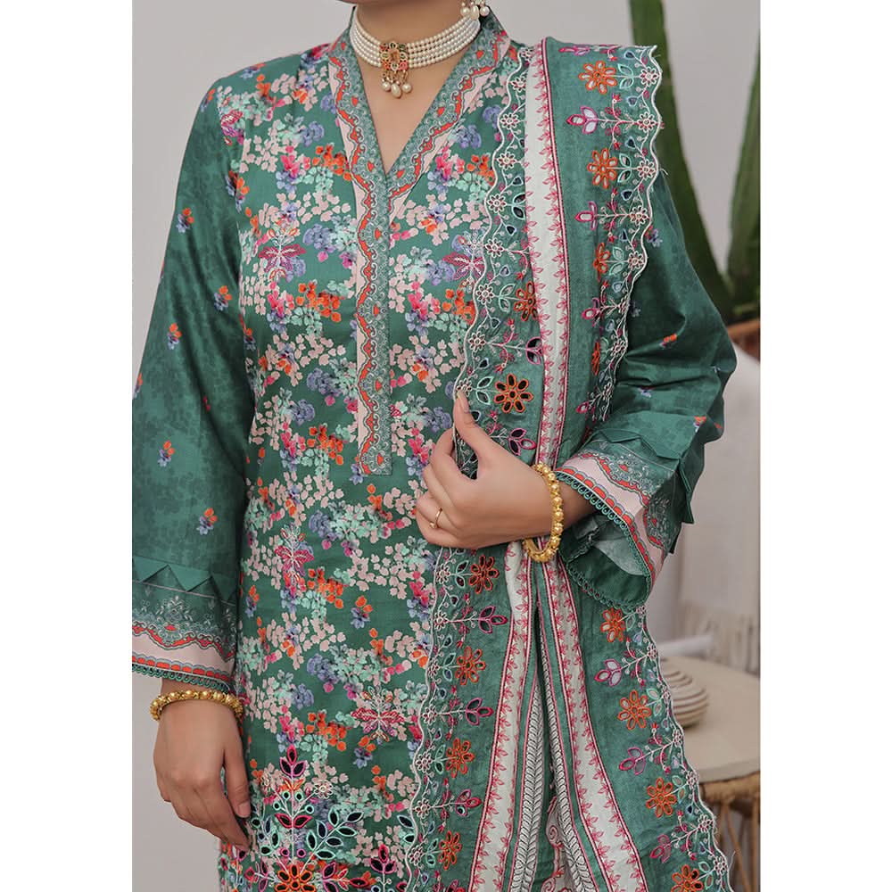 VS-ANMOL Cottle Printed Embroidered Unstitched 3pcs Suit With Embroidered Dupatta - 260, Women, 3Pcs Shalwar Suit, VS Textile, Chase Value