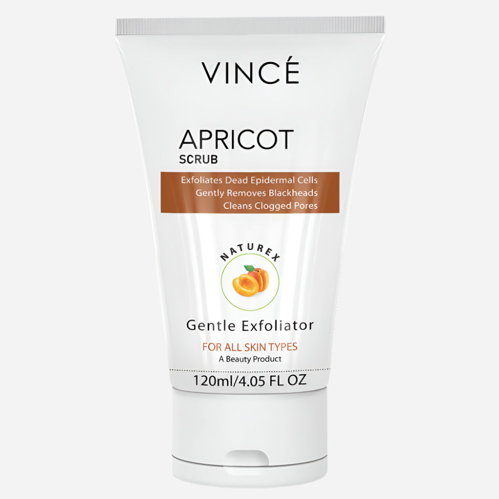 Vince Gentle Exfoliator Naturex Apricot Scrub, All Skin Types - 120ml, Beauty & Personal Care, Scrubs, Vince, Chase Value