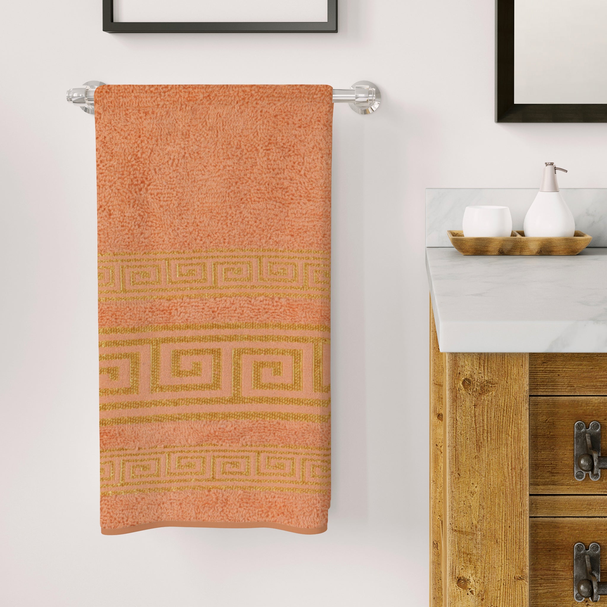 Bath Towel Greek Border, Bath Towels, Chase Value, Chase Value
