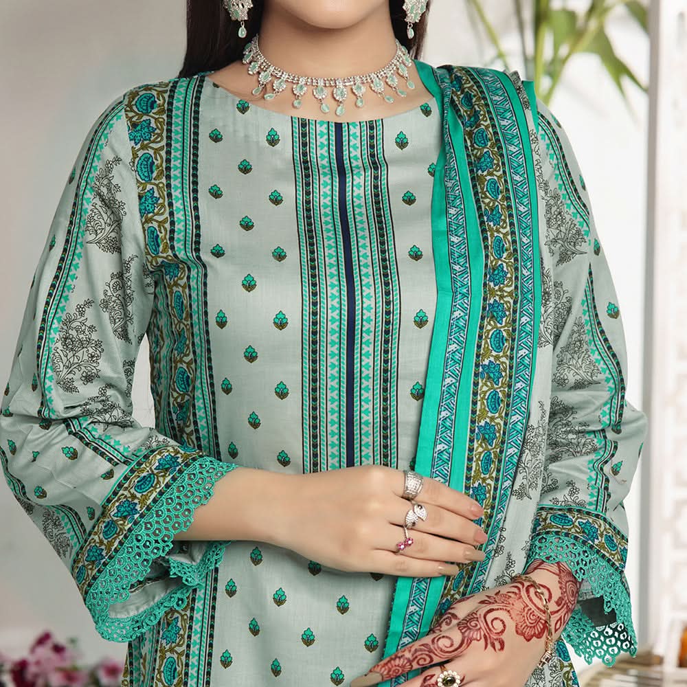 VS Daman Printed Lawn Suit Unstitched 3Pcs V-2 - 914 - B, Women, 3Pcs Shalwar Suit, VS Textile, Chase Value