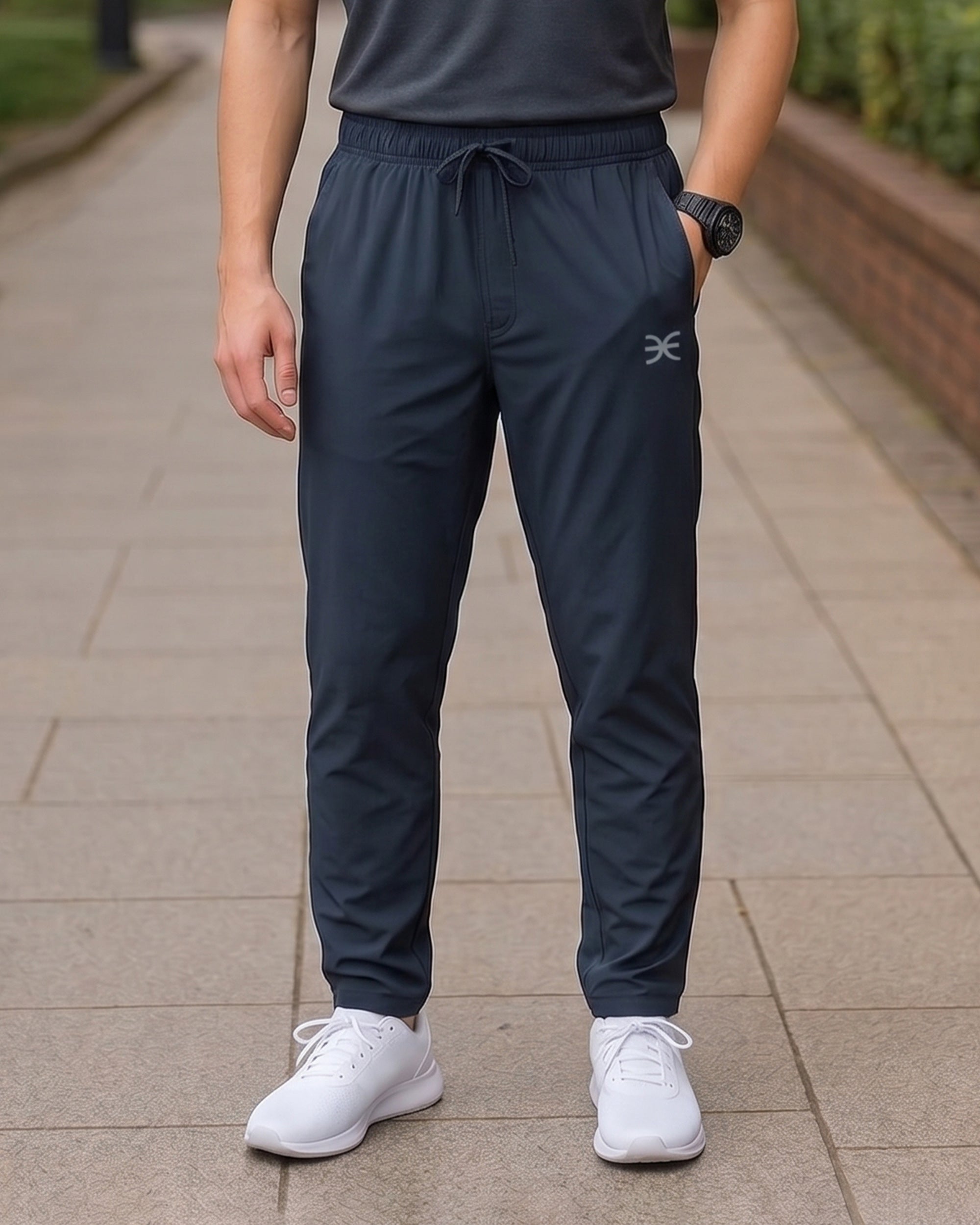 Eminent Men's Nylon Lycra Trouser - Navy Blue