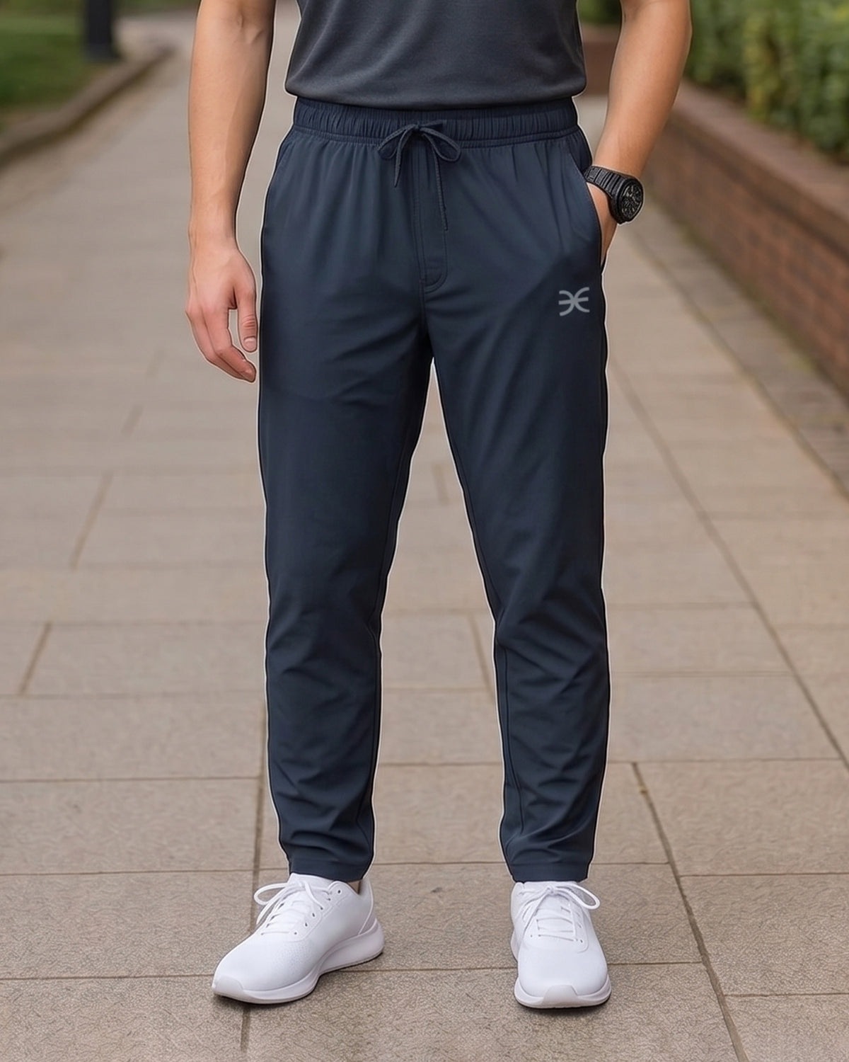 Eminent Men's Nylon Lycra Trouser - Navy Blue