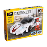 Multificence Flowing Roadster Building Blocks Car Set – 209+ Pieces, Non-Remote Control, Chase Value, Chase Value