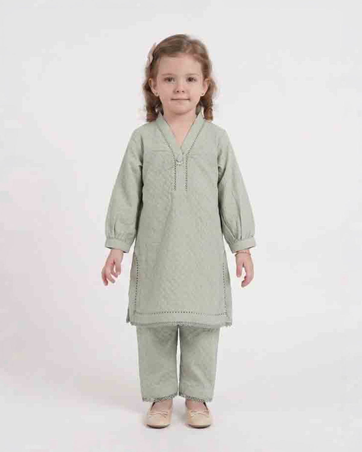 Eminent Girls' Essentials Embroidered 2Pc Suit