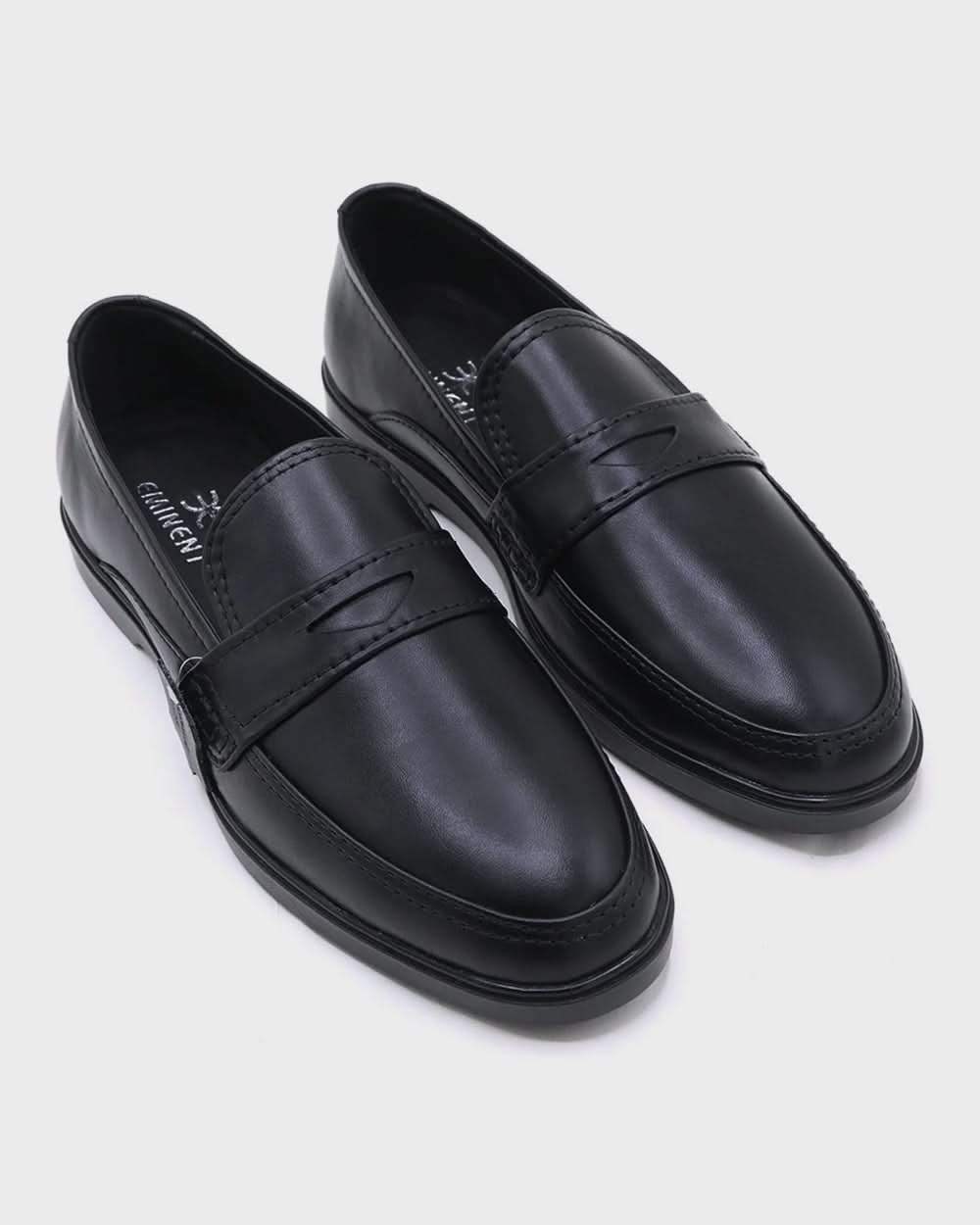 Eminent Men's Black Calf Leather Causal Loafers, Men's Casual Shoes, Eminent, Chase Value