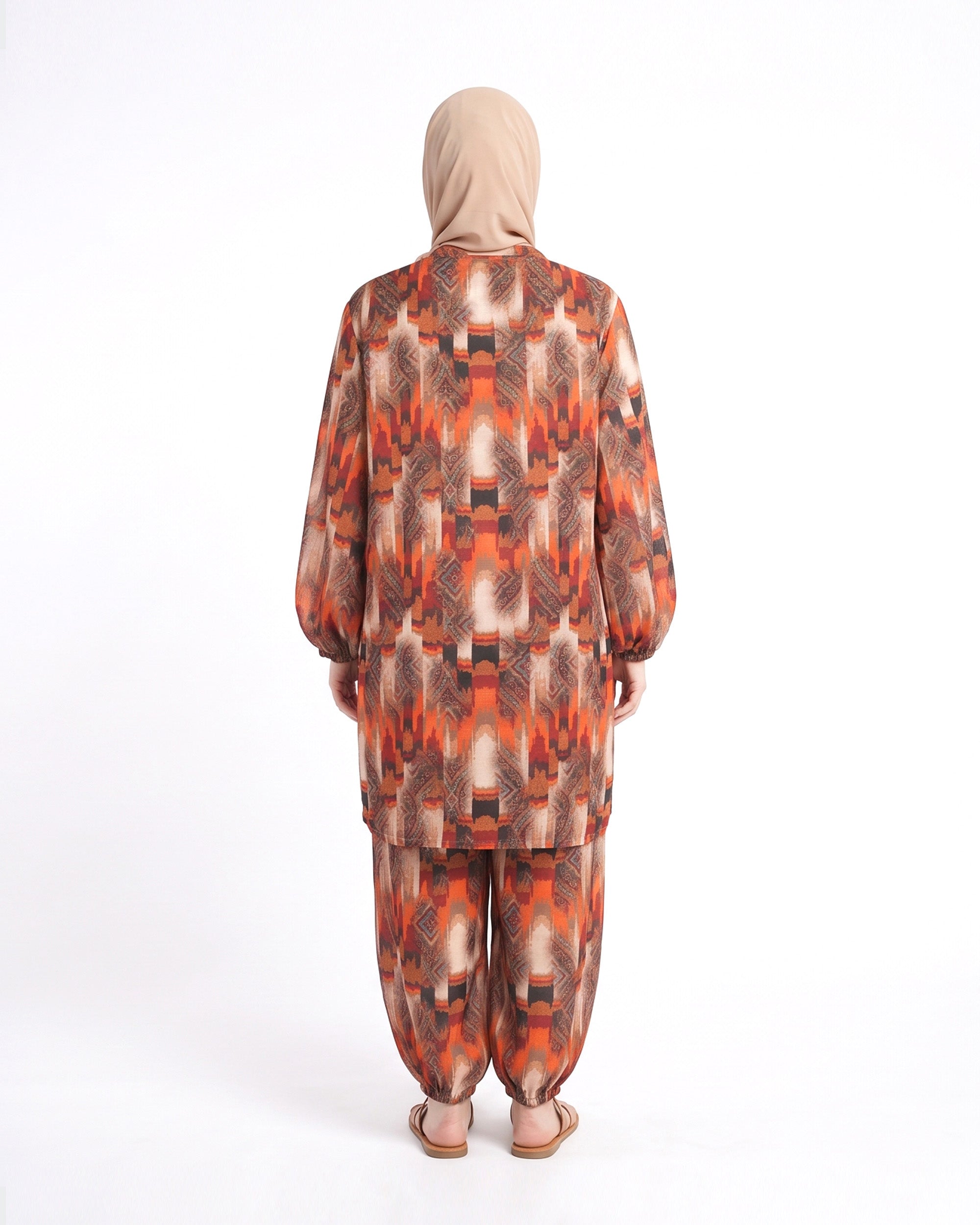 Valuables Women's Slub Printed Suit - 2 Pc