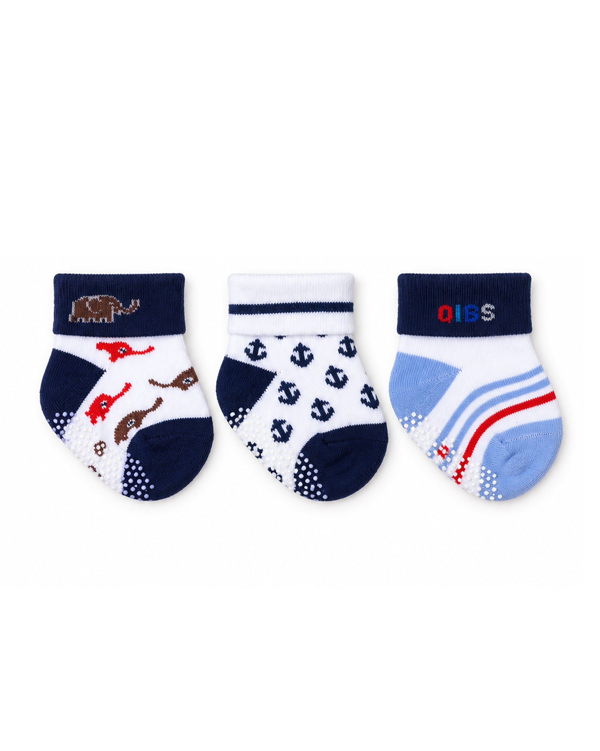 Newborn 3 Pc Card Socks - Dark