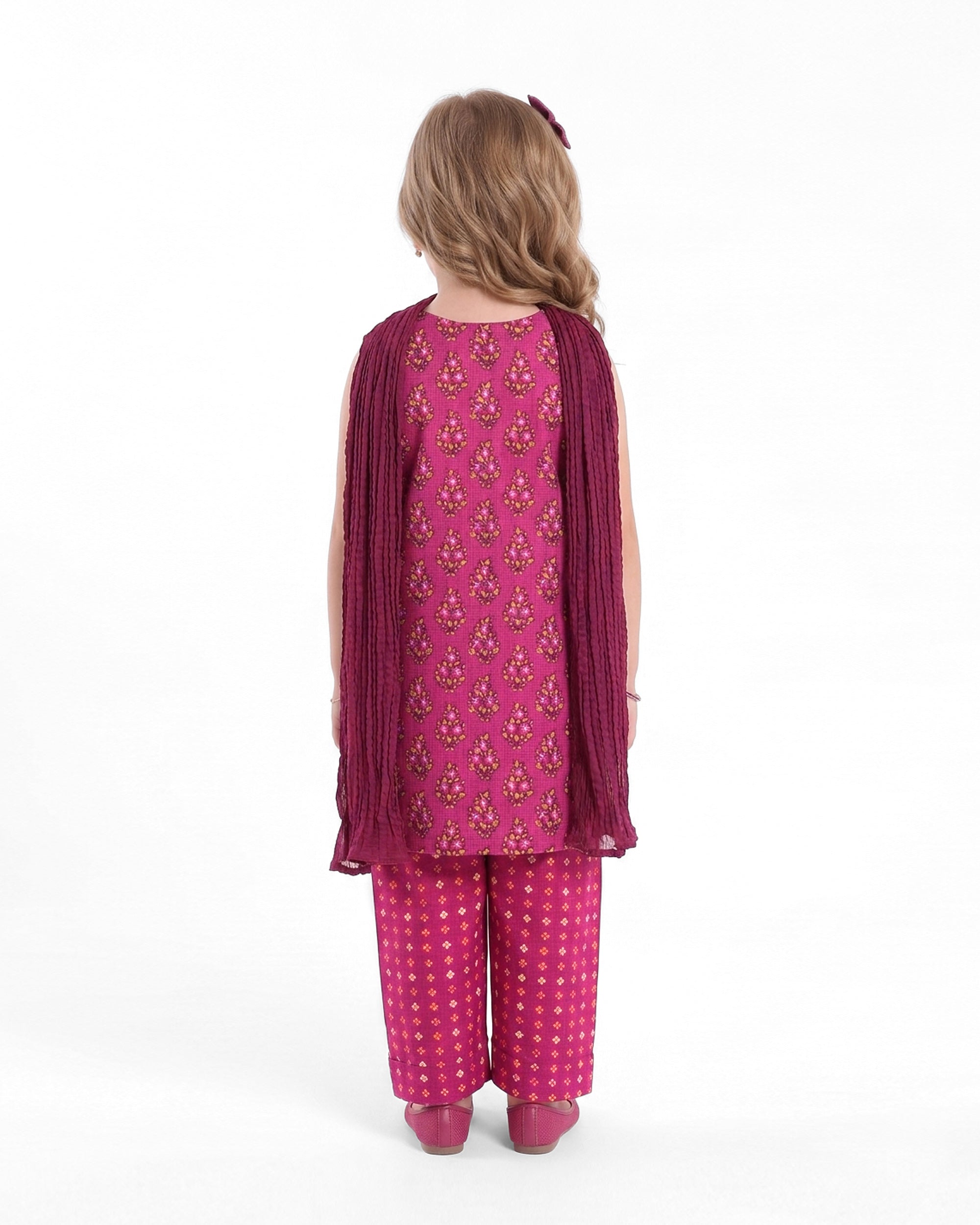 Eminent Girls' Essential Printed 3 Pcs Suit