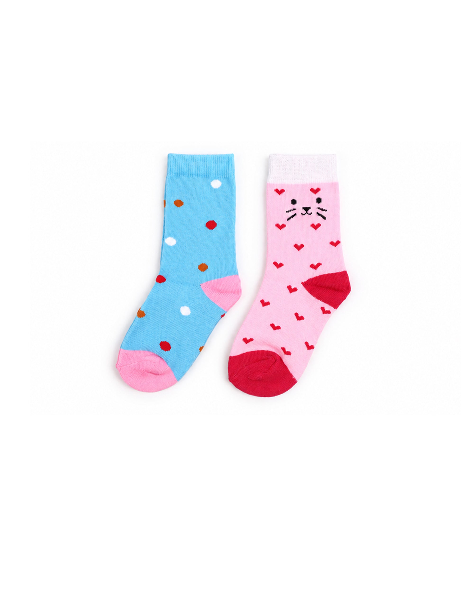 Valuables Girls Printed Lycra Socks - 2 Pc