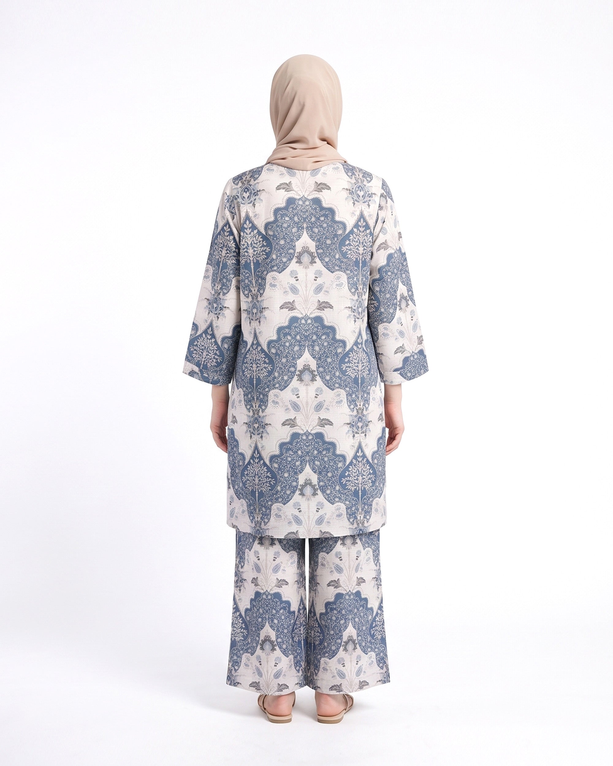 Valuables Women's Slub Printed Suit - 2 Pc