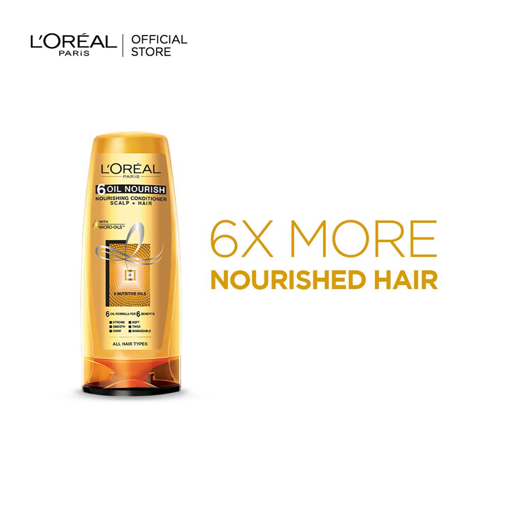 L'Oreal Paris 6 Oil Nourish Scalp + Hair Nourishing Conditioner, For All Hair Types, 175ml, Shampoo & Conditioner, Loreal, Chase Value
