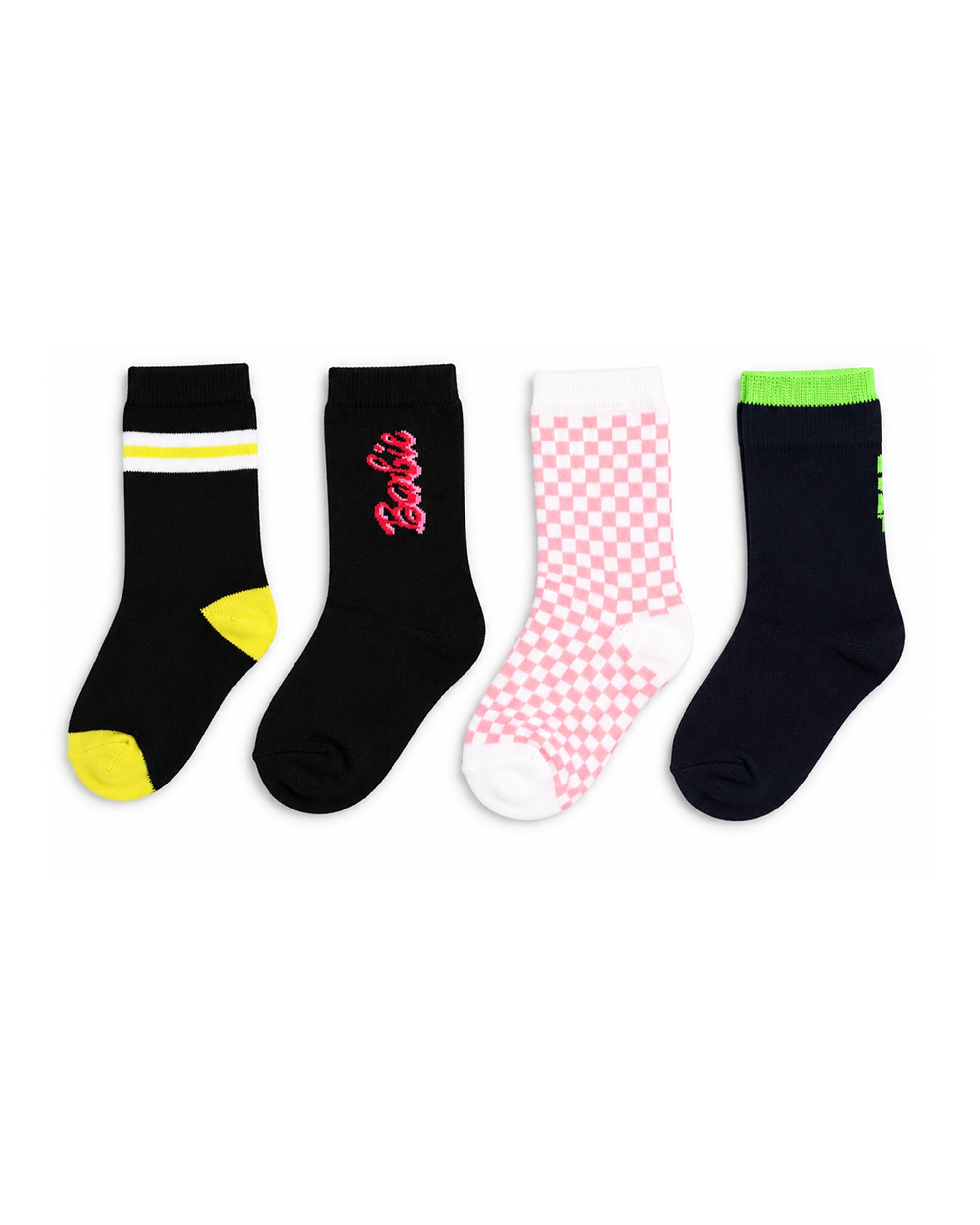 Valuables Girls Printed Lycra Socks - 4 Pc
