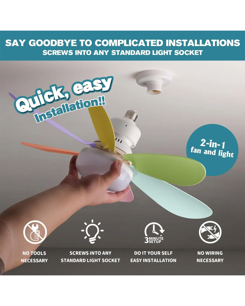 6-Blade Fan with Remote Control, Rechargeable Fan, Chase Value, Chase Value