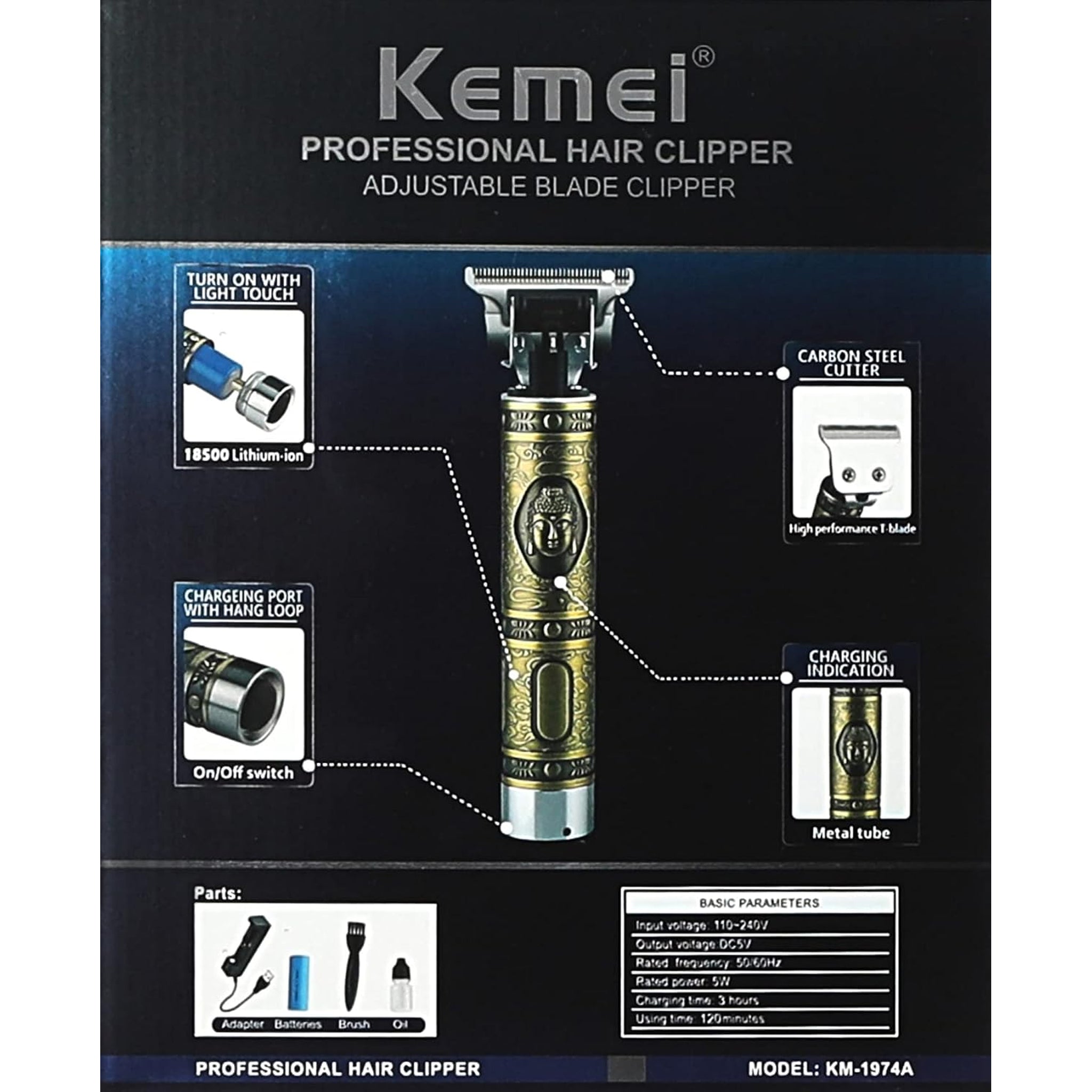 Trimmer Kemei Km1974 - Golden, Shaver & Trimmers, Kemei, Chase Value