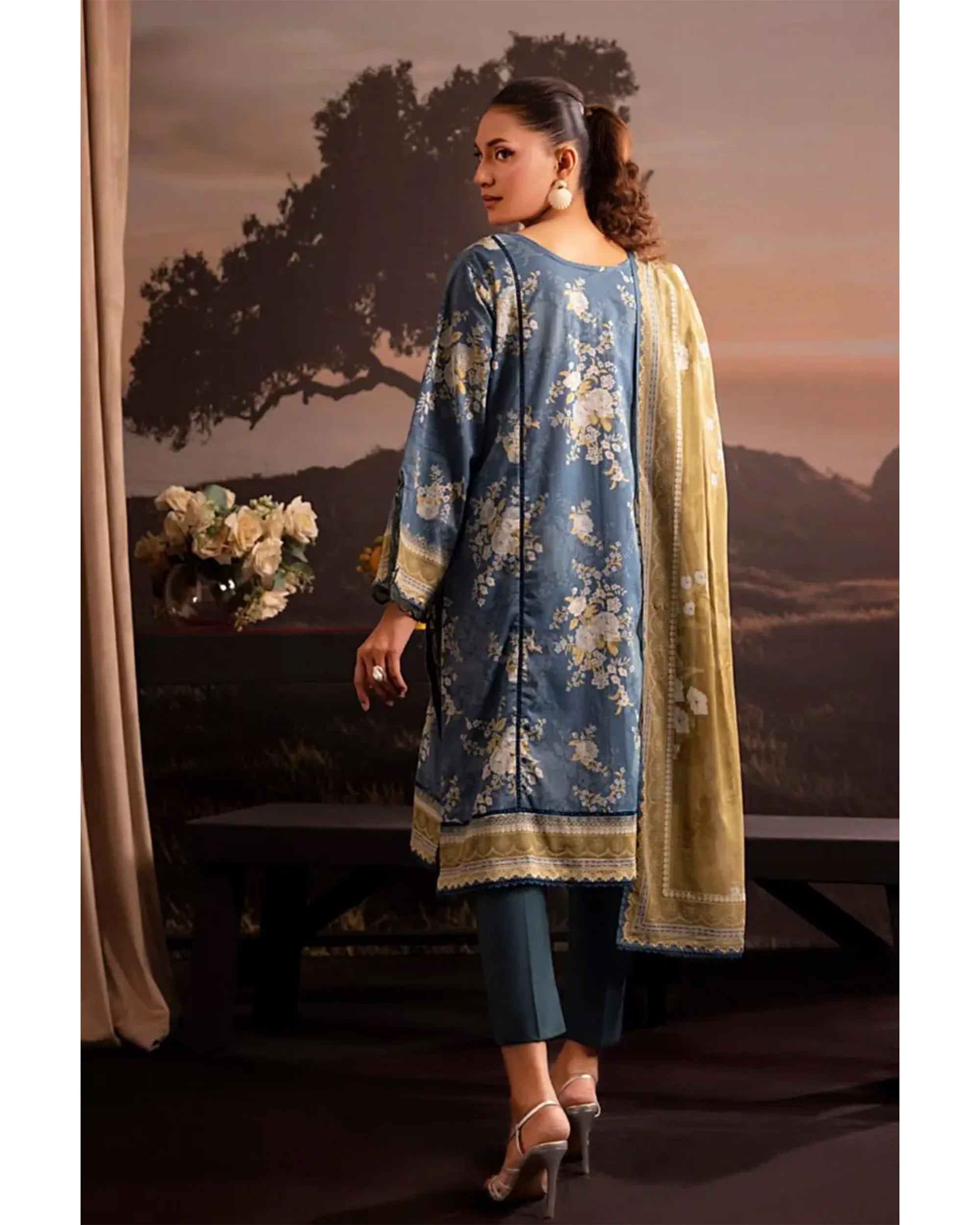 Women's Printed Suit 3-Pc - Inspired by Khaddi - 8
