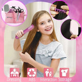Girls Beauty Hair Salon Toy Kit with Hairdryer, Straightener & Styling Accessories, Kids Cosmetic & Kitchen Sets, Chase Value, Chase Value