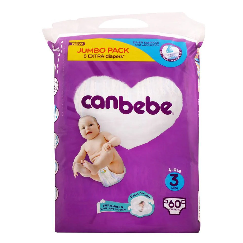 Canbebe Jumbo Comfort Dry Midi - 64 Pcs, Diapers & Wipes, Canbebe, Chase Value