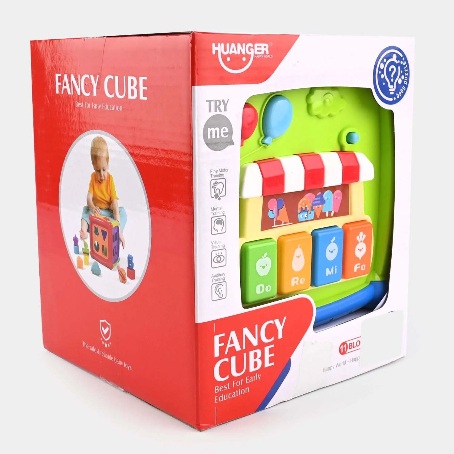 Huanger Fancy Cube With Light & Music - Multi Color, Musical Toys, Chase Value, Chase Value