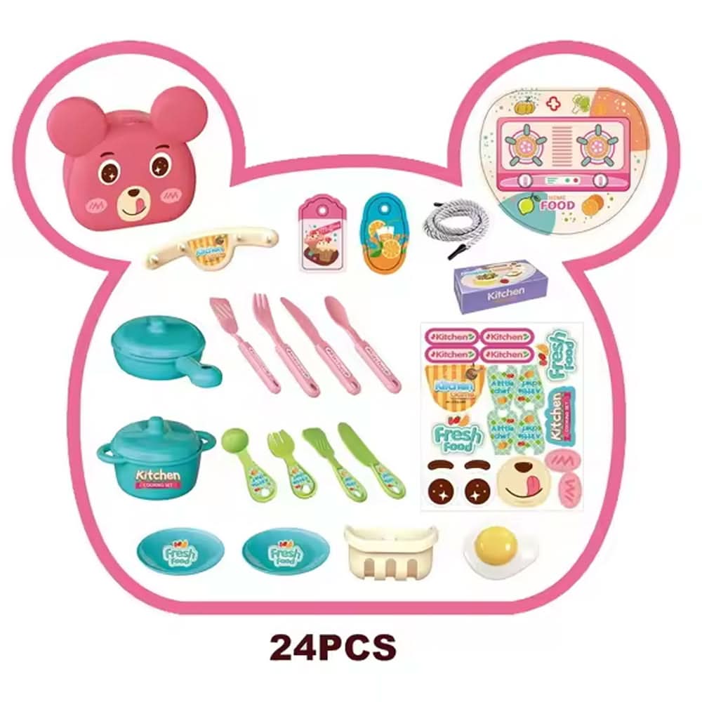 Kitchen Backpack Set 24pcs - Multi Color, Kids Cosmetic & Kitchen Sets, Chase Value, Chase Value