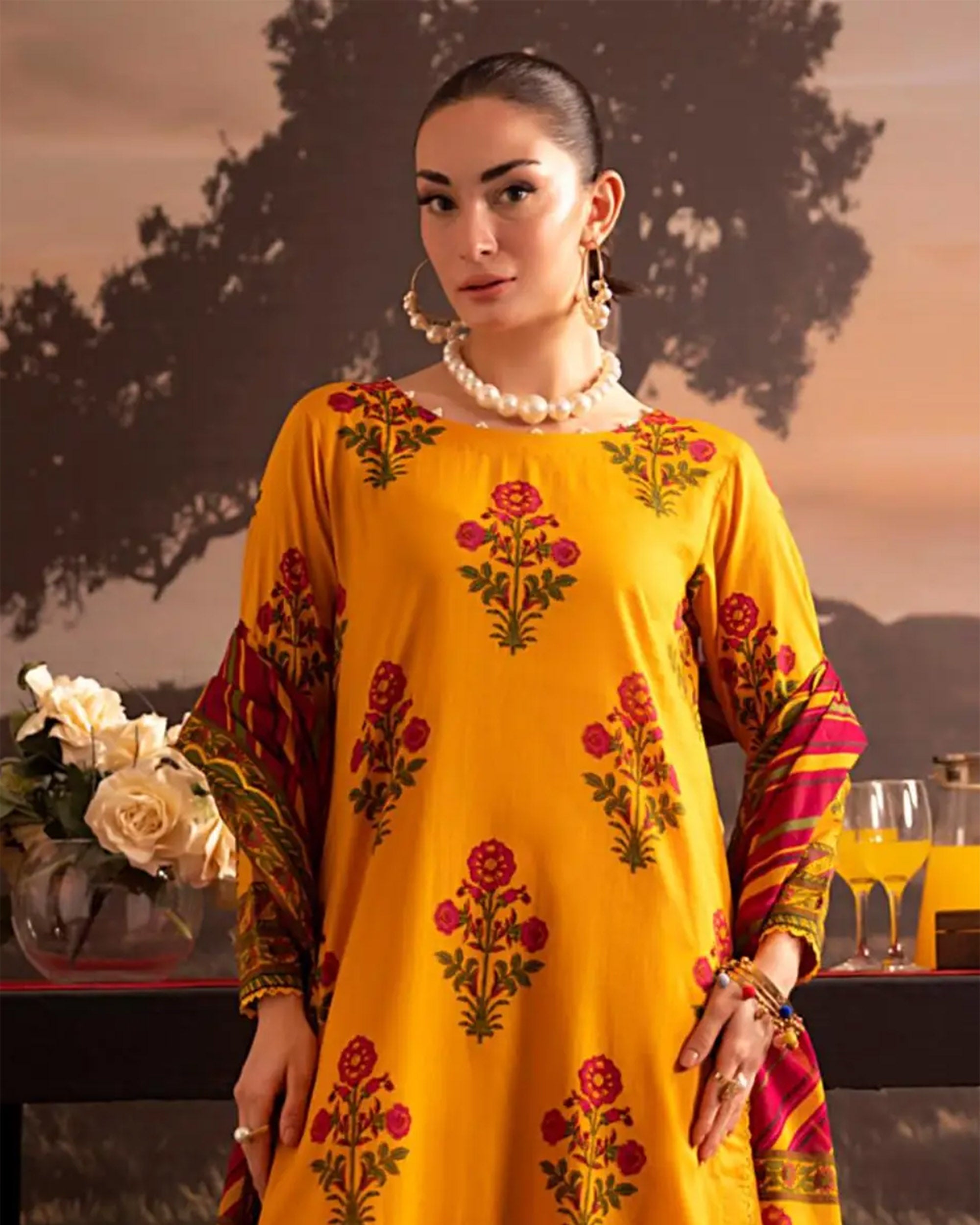 Women's Printed Suit 3-Pc - Inspired by Khaddi - 10