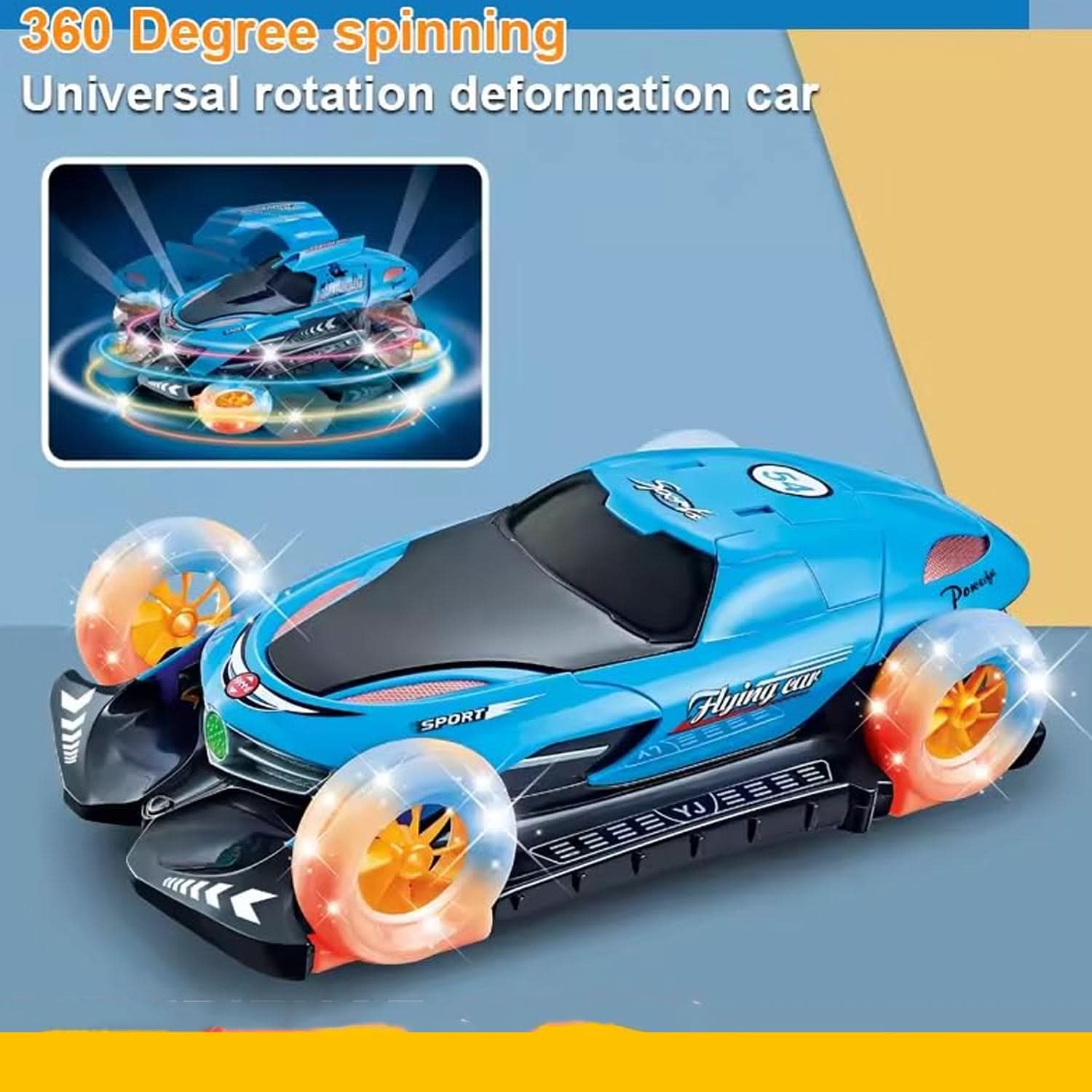 Battery Operated  Flying Car With Light & Music - Red, Non-Remote Control, Chase Value, Chase Value