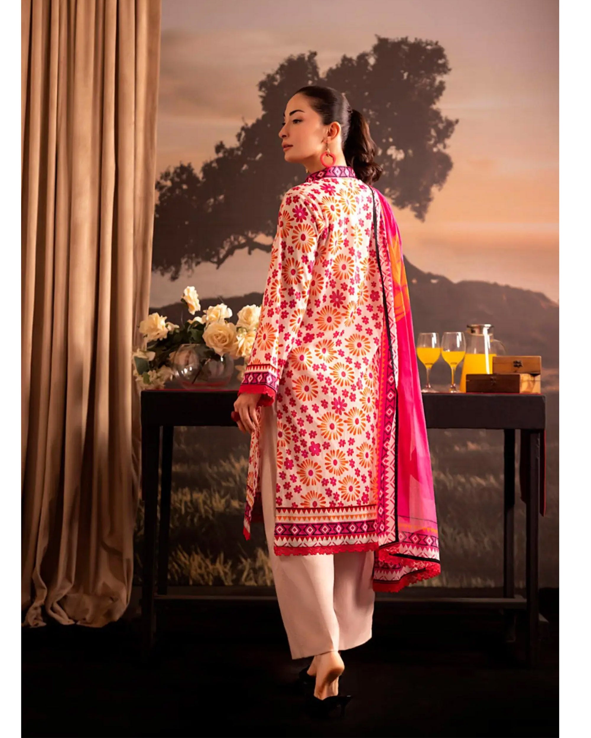 Women's Printed Suit 3-Pc - Inspired by Khaddi - 1