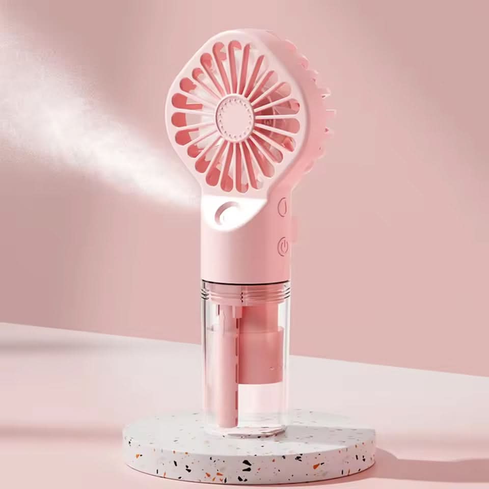 EHF-12 Mini Handheld Spray Fan with Nanotech Mist 4-Speed USB Rechargeable Cooling Fan, Rechargeable Fan, Chase Value, Chase Value