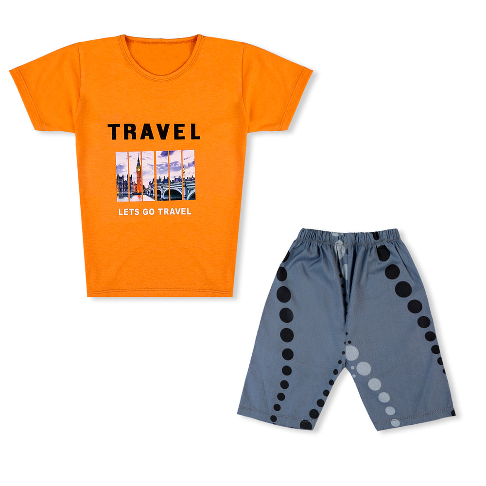 Valuable Boys Half Sleeves Short Suit - Orange, Boys Sets & Suits, Chase Value, Chase Value