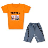 Valuable Boys Half Sleeves Short Suit - Orange, Boys Sets & Suits, Chase Value, Chase Value