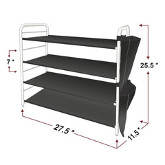 4 Tier Shoe Rack - Grey, Shoes Accessories, Relaxsit, Chase Value