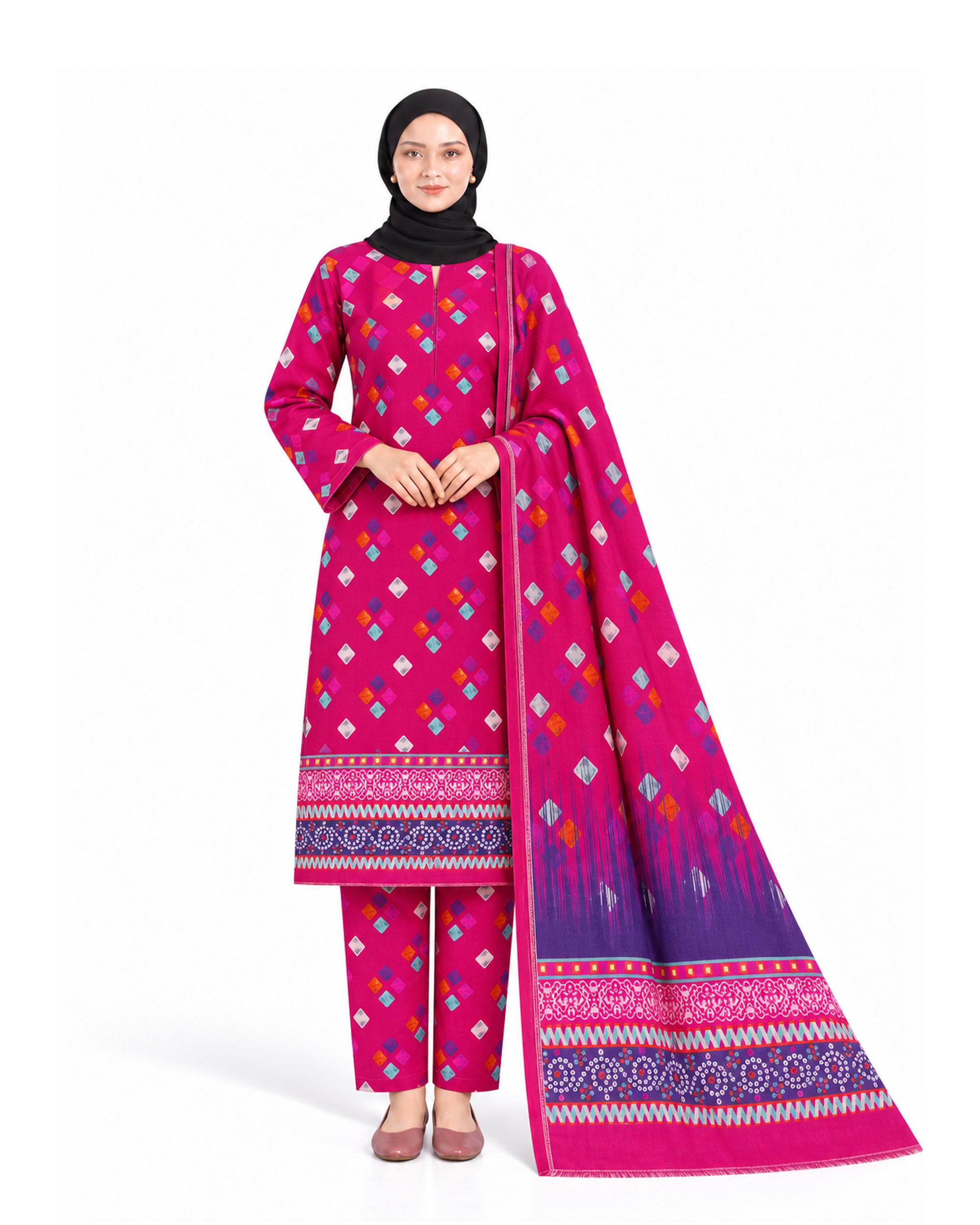 Salina Cotton Digital Printed Suit V2 - 3 Pc