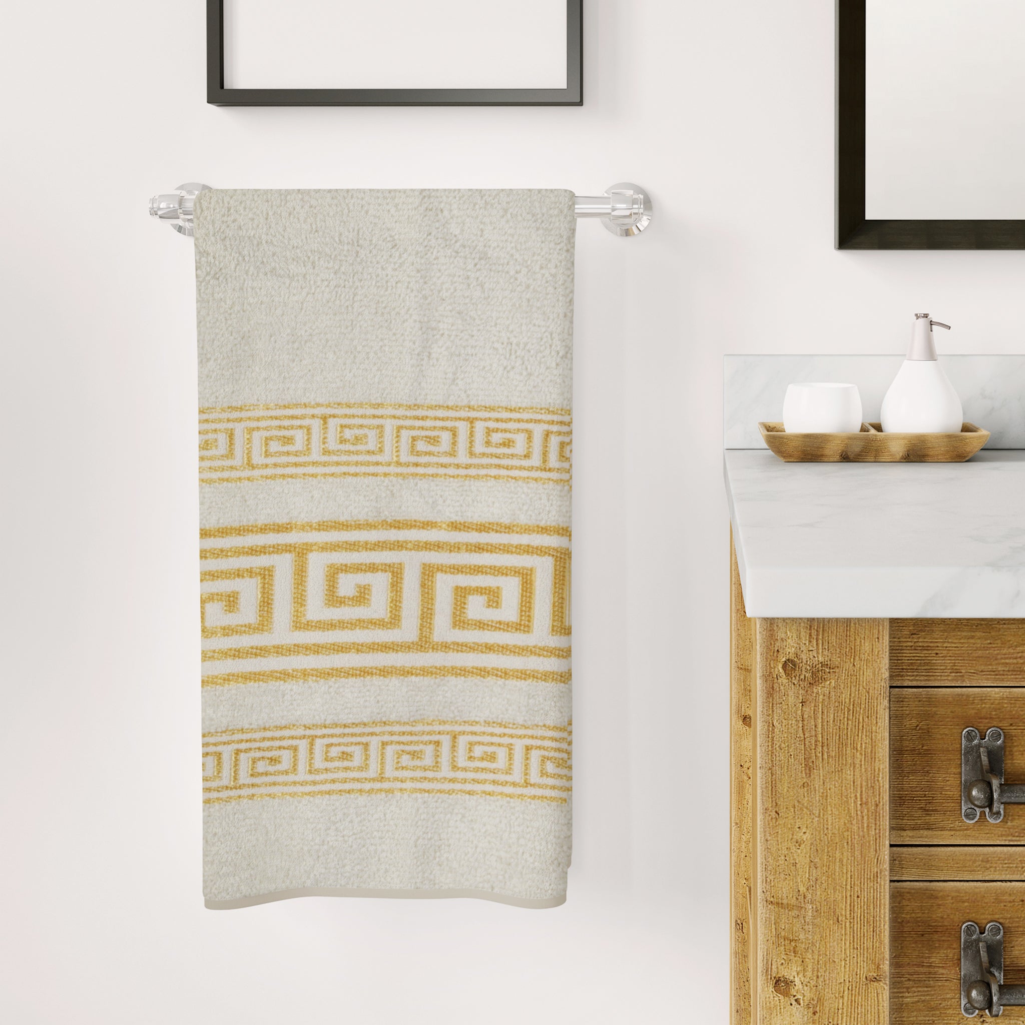 Bath Towel Greek Border, Bath Towels, Chase Value, Chase Value