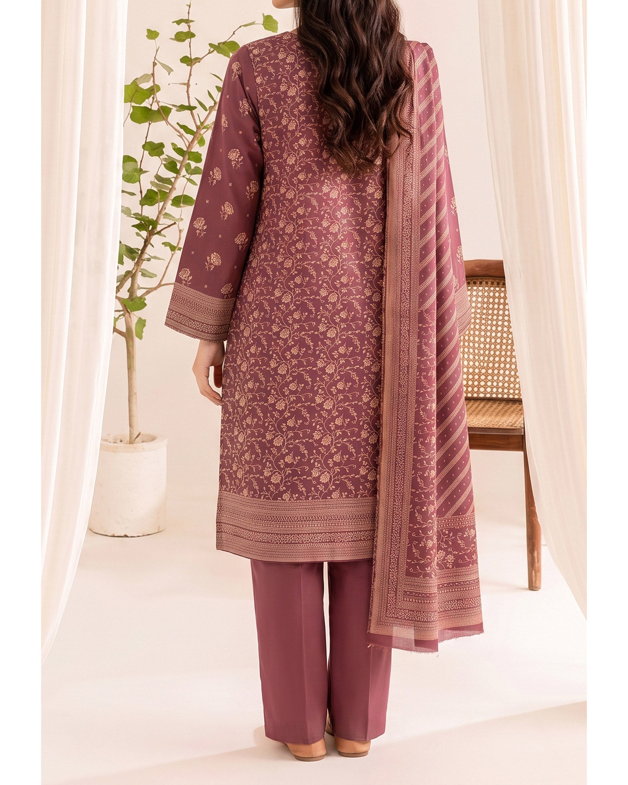 VS Pashmina Exclusive Printed Suit - 3 Pc by VS Textile